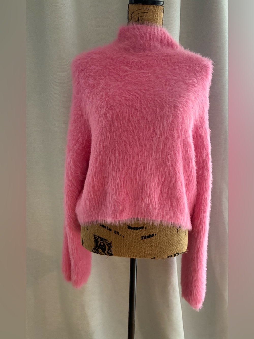 AKIRA Plush Pink Cowlneck Sweater